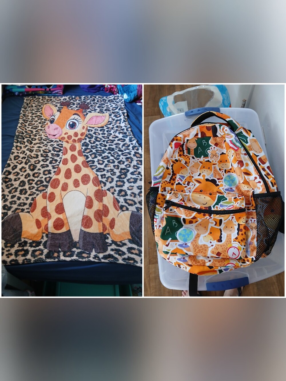 Giraffe Blanket And Backpack